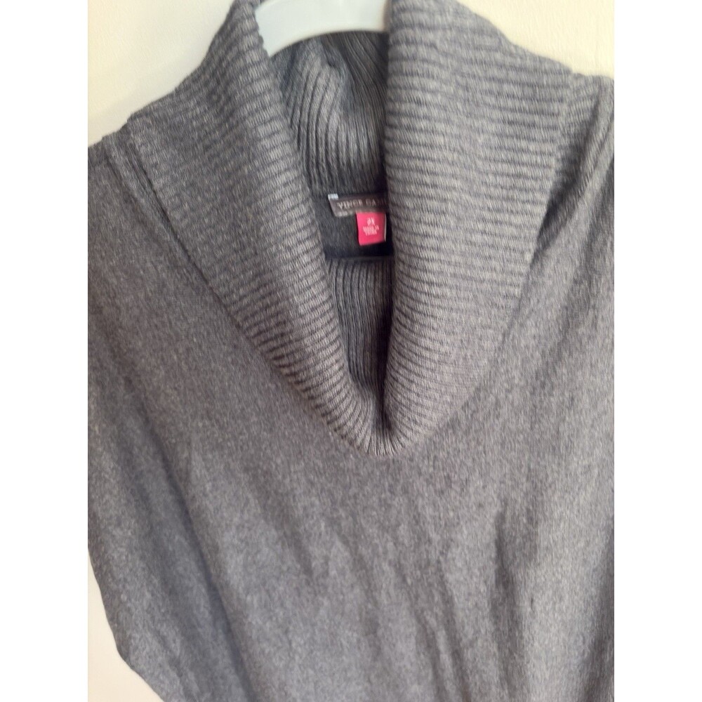 Vince Camuto Womens 2XL Grey Cowl‎ Neck Short Sleeve Tunic Sweater  Cotton Blend